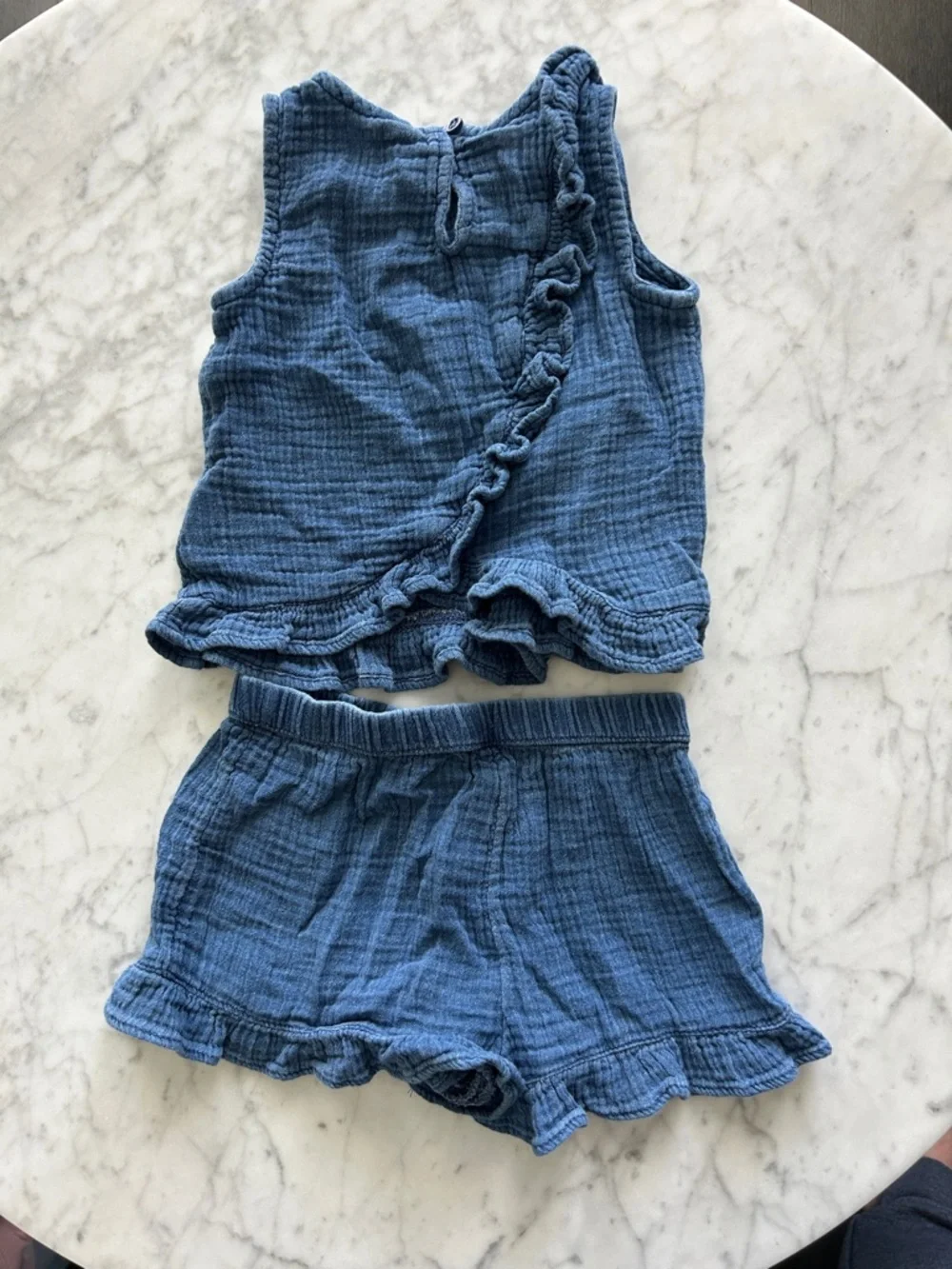 GAP Blue Ruffle Tank & Shorts Set - Picture 3 of 3